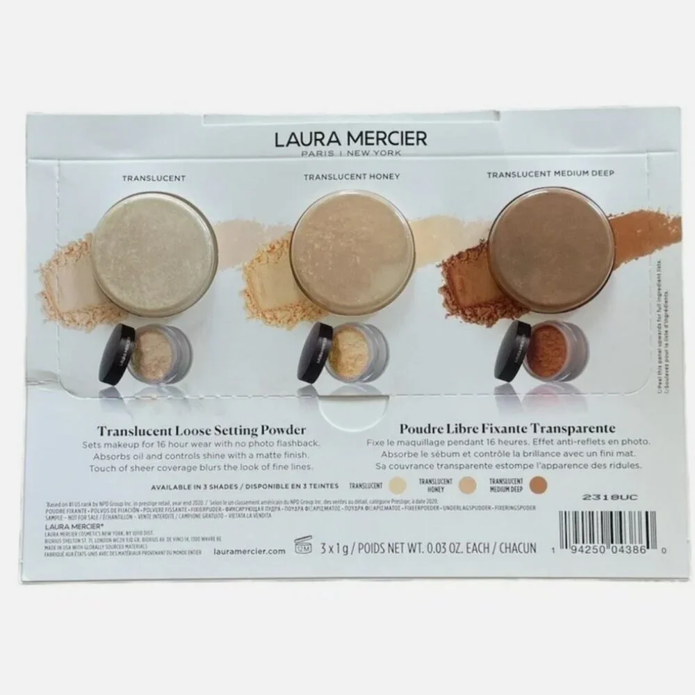 Laura Mercier Translucent Loose Setting Powder Set Honey, Medium Deep